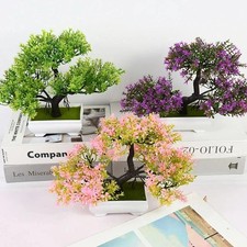 Artificial Plants Bonsai Small Tree Pot Fake Plant Flowers Potted Ornaments For 