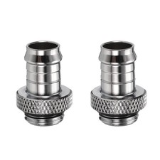 2pcs G1/4" x 9.5mm OD Water Cooling Barb Fitting Soft Tube Connectors, Silver
