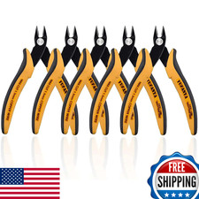 YUFANYA 5PCS Wire Flush Cutters Side Cutting Pliers Anti-Slip Handle