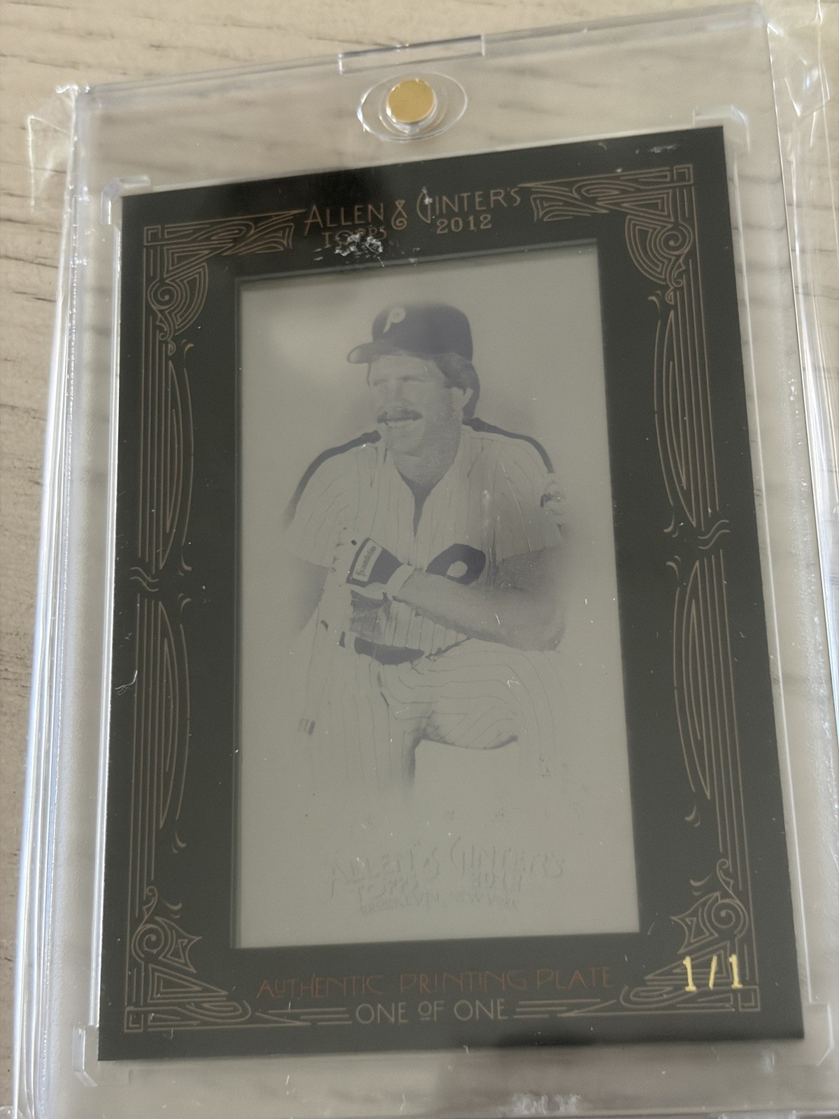 2012 Topps Allen & Ginter's MIKE SCHMIDT Framed Mini Magenta Printing Plate #1/1