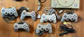 Big PlayStation Lot 3 PS1 Consoles 6 PS1 Controllers 8 PS2 Controllers For Parts