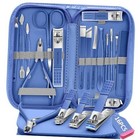 Professional Blue Nail Clippers Set - 16 Pcs - Professional Manicure Kit