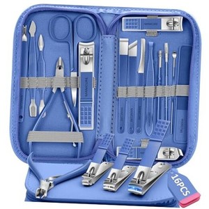 Professional Blue Nail Clippers Set - 16 Pcs - Professional Manicure Kit