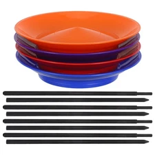 4 Pcs Spinning Juggling Disk Detachable Sticks Circus Performance Plates