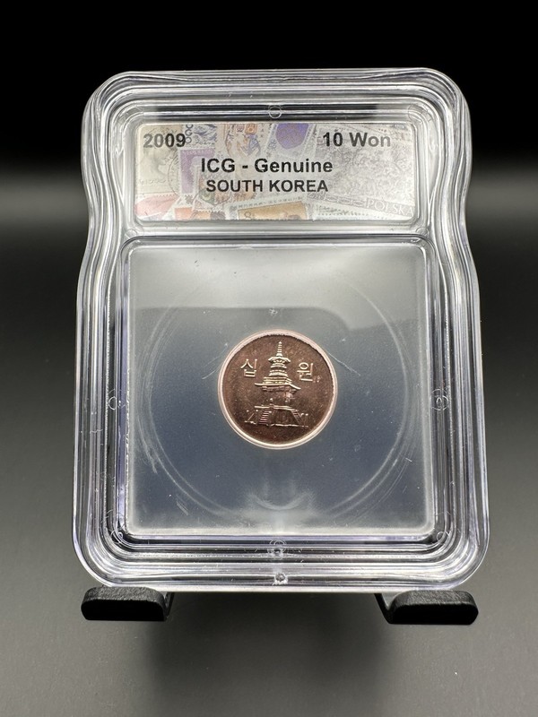 (LOT OF 10) 2009 South Korea 10 Won Brass Coin RB ICG Cert 🔥