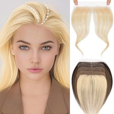 Full Lace Cover Frontal Hairline Hairpiece Remy Human Hair Patch Topper Bangs US