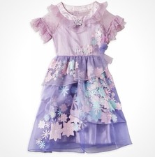 Disney Store Encanto Costume Isabella Madrigal Purple Dress Ruffle Kids 9/10 NWT