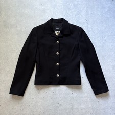 Vintage Versus Versace Women Asymmetrical Cropped Blazer Virgin Wool