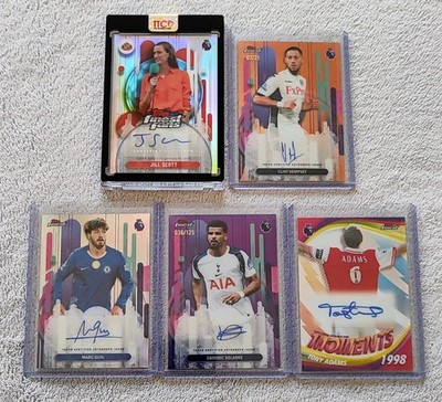 Topps Finest EPL 25/26   Jill Scott, Dempsey, Adams, Solanke, Guiu - 5 AUTO's 