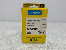 Dymo 1868807 Flexible Cable Wrap 3/4" x 18' Black on White