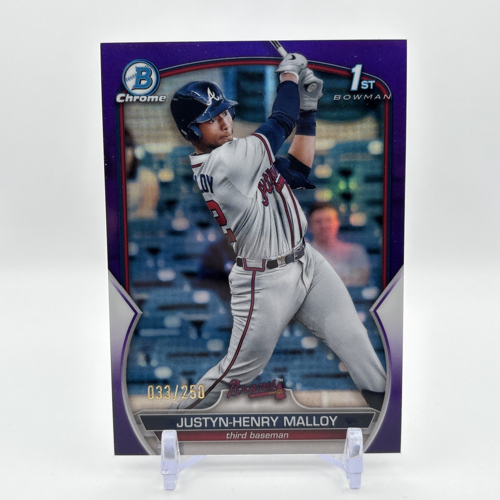 2023 Bowman Chrome Justyn Henry Malloy 1st RC Purple Refractor /250 SP BCP-51
