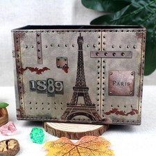 Pen Holder, Rectangle Vintage Pencil Holder with 2 Compartments, PU Leather