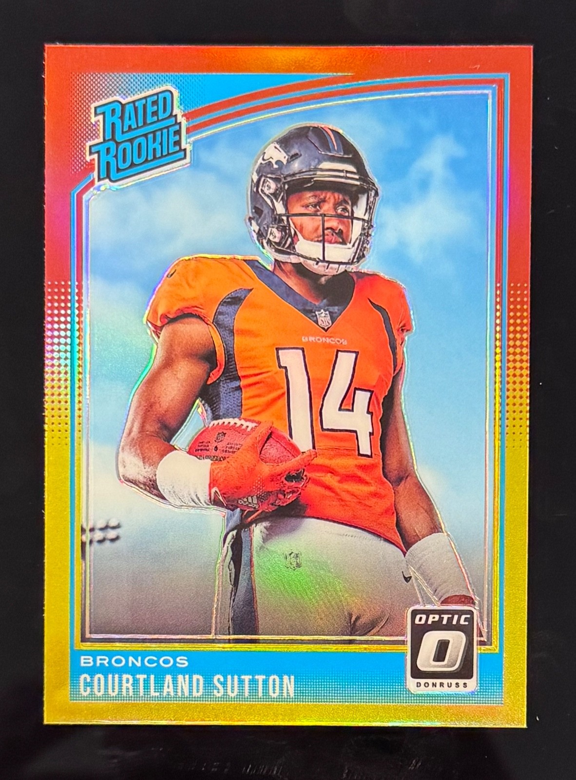 2018 Donruss Optic #162 Courtland Sutton Red & Yellow Prizm Rated Rookie 🔥