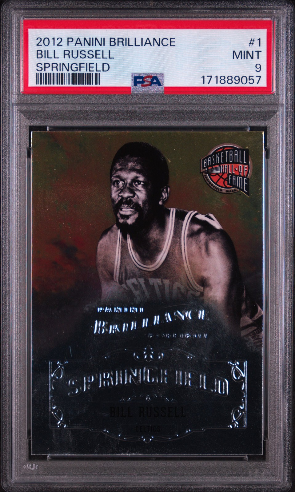 2012 PANINI BRILLIANCE SPRINGFIELD #1 BILL RUSSELL PSA 9