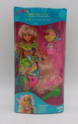 Vintage Tyco Puppe Arielle Calypso Arista, mit Freund Fabius, in OVP von 1992