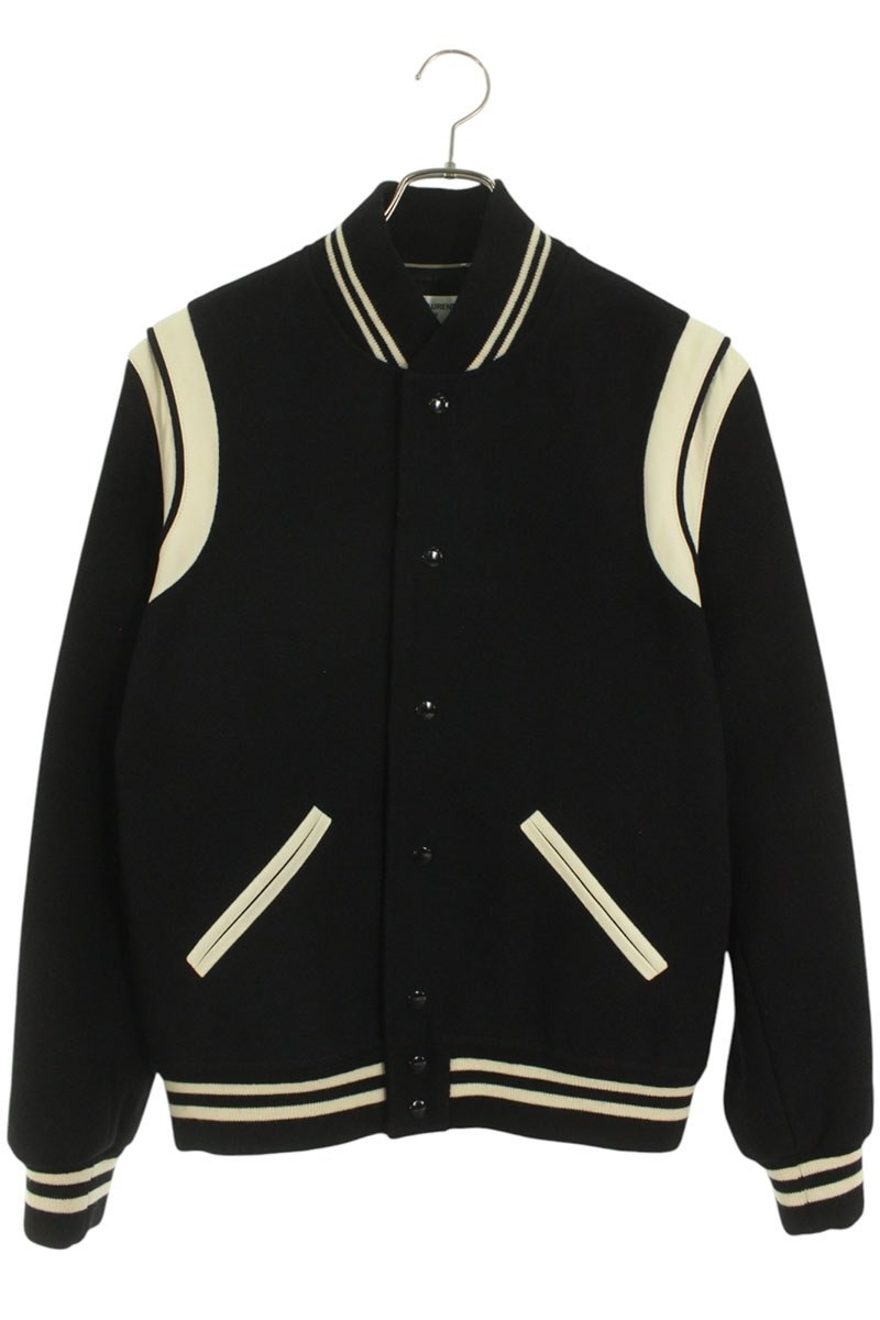 Giacca Saint Laurent Teddy Stadium bordo pelle taglia 48 usata