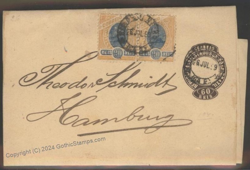 Brazil 1899 Upfranked Postal Periodical Wrapper to Hamburg Germany Cover 112480