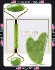 Jade Roller Gua Sha Set for Face, Cooling Firming Effect, Sculpting Tool