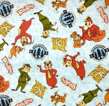 yogi bear cartoon fun fabric flannel 10 x 10 inch 1pc
