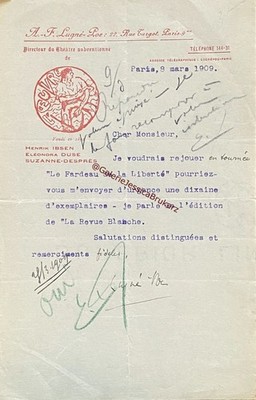 LUGNÉ-POE (Aurélien-Marie Lugné, sagt), Schauspieler, Regisseur (1869-1940).