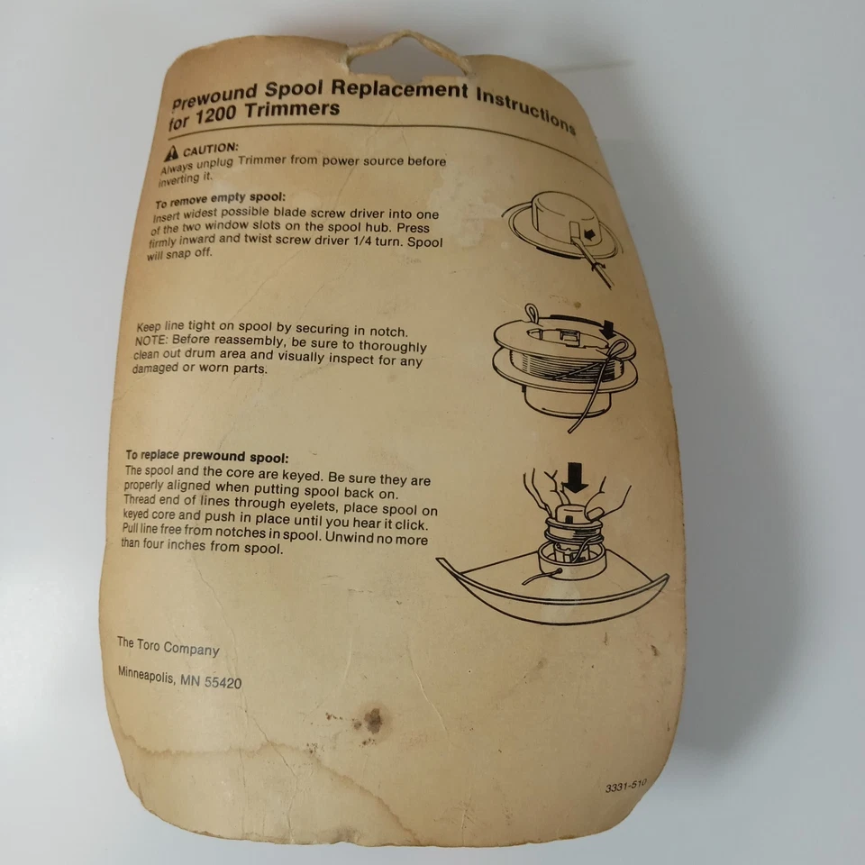 Carrete preenrollado recortadora Toro 1200 original vintage #88006 nuevo de stock Foto 2 de 4