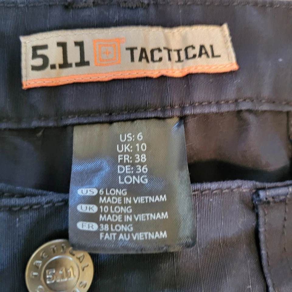 Pantalones tácticos 5.11 para mujer talla 6 largos negros trabajo utilitario carga Foto 3 de 4