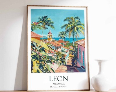 7_Leon Print, Leon Travel Poster, Nicaragua Travel Print, Tropical Decor, Botani