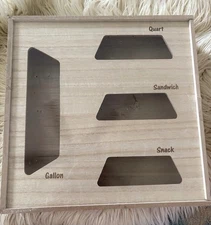 Target Bullseye Ziploc Bag Organizer Storage Baggie Holder Wooden Hanging Drawer