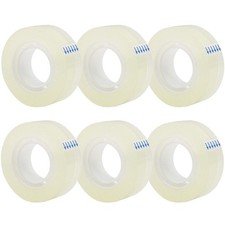 6 Rolls Transparent Tape Refills, Clear Tape, All-Purpose Transparent Glossy
