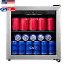 48-Can Stainless Steel Beverage Fridge & Cooler with Electrical Control ARV48B1A
