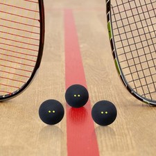 3 Pieces Double Yellow Dot Squash Balls Training Balls Replacement Men Women