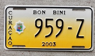 Great Looking 2003 Curacao License Plate