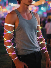 Arm Wraps Rave Glow Body Harness Light Up Hand Straps Cyberpunk Neon EDM Outf...