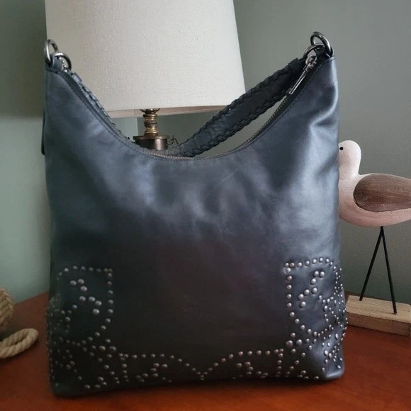 Coach Celeste F35203 Studded Hobo Black Leather Bag - Image 3 of 4