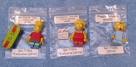 LEGO Simpsons Minifigure Lot Bart Lisa Maggie 71006 Authentic Figures 2014