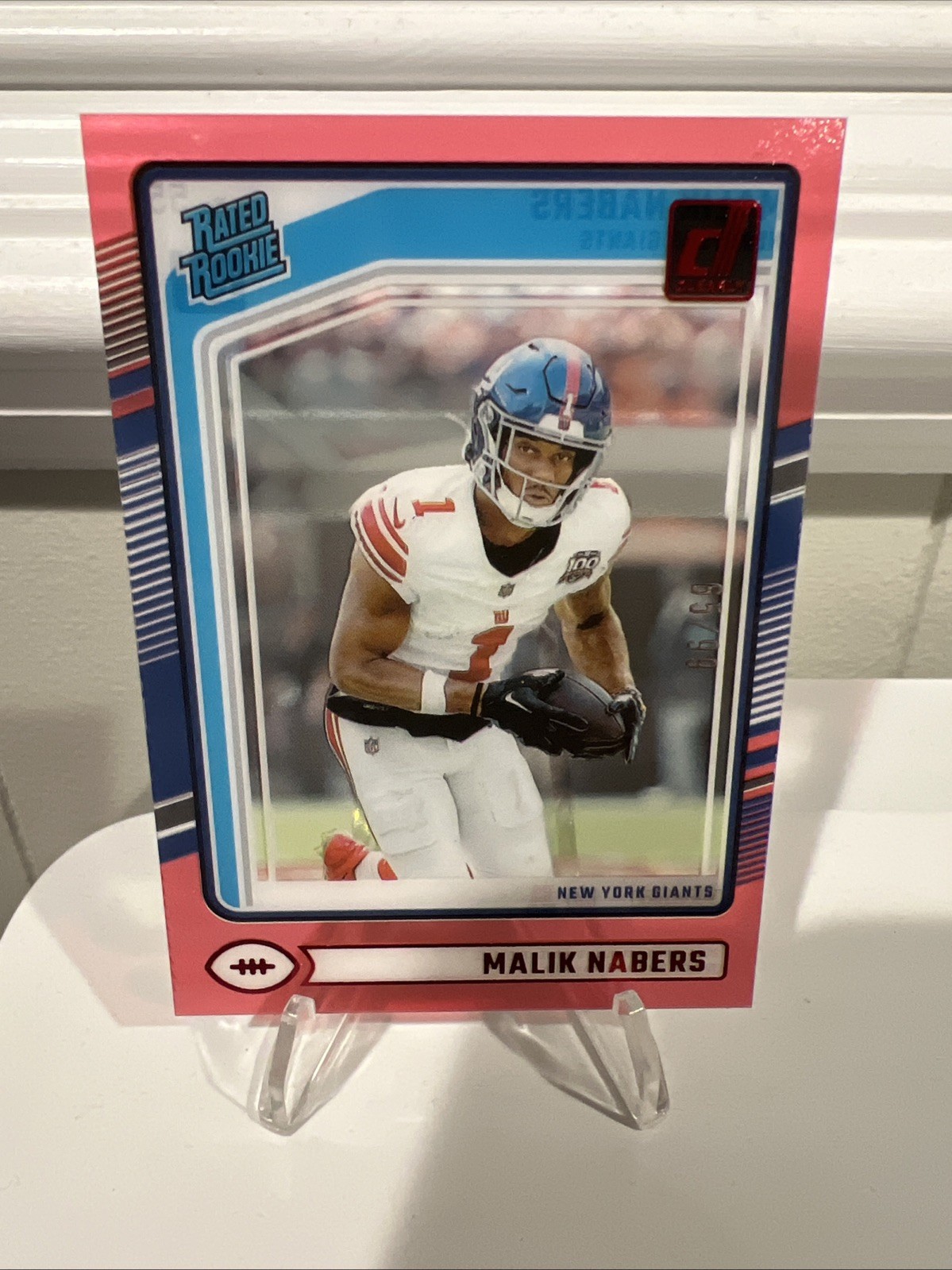 Malik Nabers 2024 Clearly Donruss Rated Rookie Red #65/99 🔥🔥 Giants