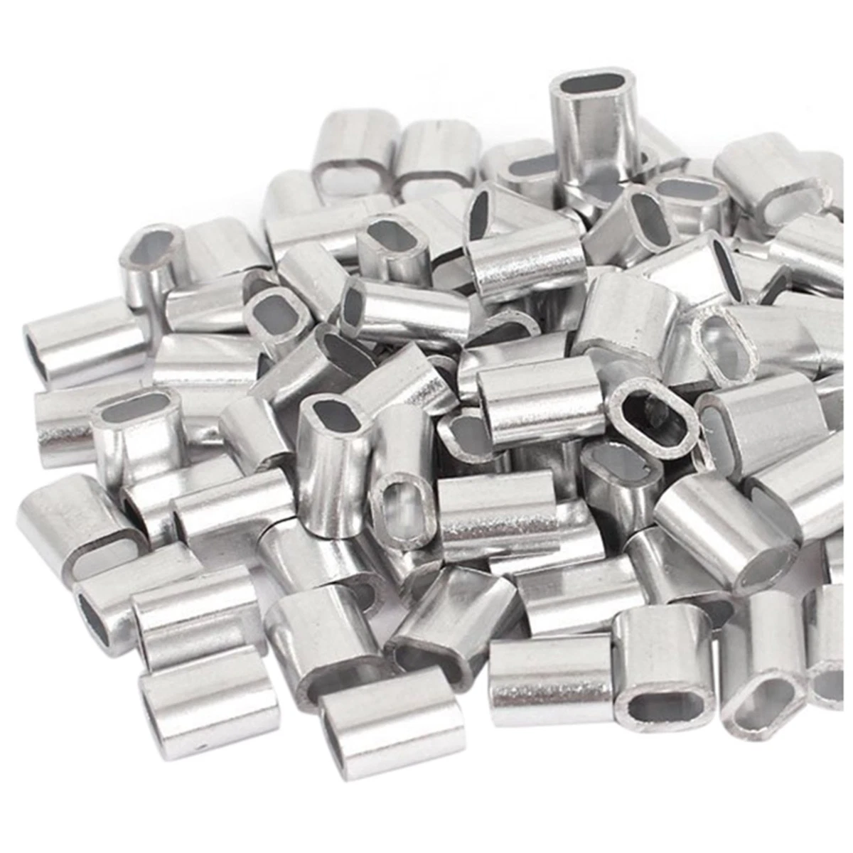 100Pcs 2.5mm Wire Rope Sleeves Clip Cable Crimps & 120 Pcs Crimping Loop5073