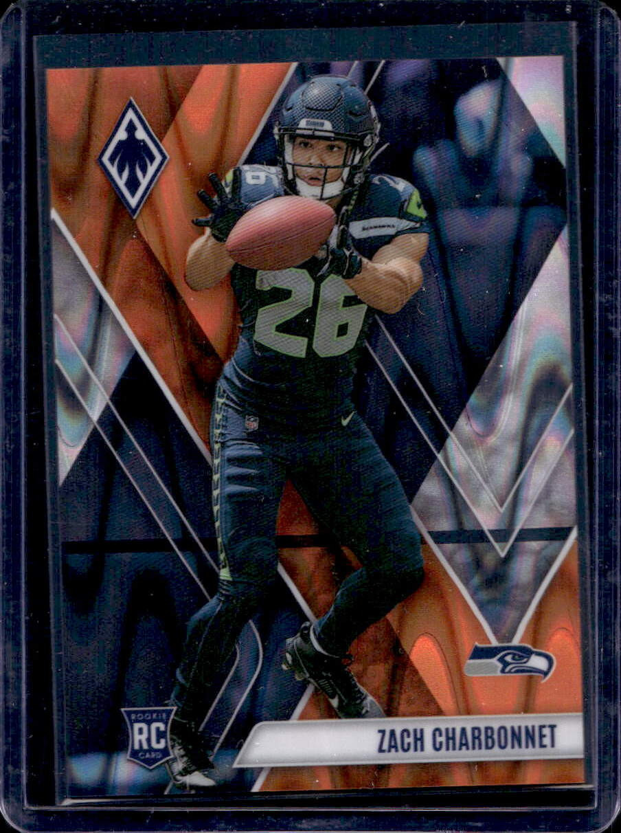 Zach Charbonnet 2023 Panini Phoenix #127 Rookie Seismic Orange /99