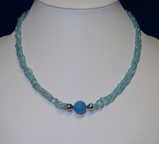 Collier aus Apatit mit Wechselschließe Achat