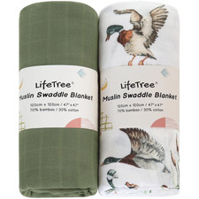 Muslin Swaddle Blankets, Baby Swaddling Wrap Nursery Receiving Blanket for Boys