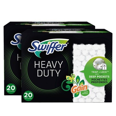 Swiffer Sweeper - Heavy-Duty - Dry Cloth Refill, 20 Ct (Pack of 2), White 