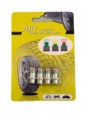 (4 PCS) Car Auto Tire Air Pressure Valve Stem Caps Sensor Indicator Alert