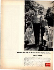 Monsanto Chemstrand Acrilan Vintage Magazine Ad 1960s B&W Family AD126