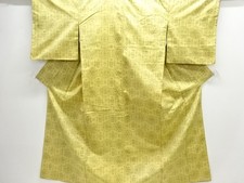7552111: JAPANESE KIMONO / ANTIQUE KIMONO / SILK / TSUMUGI / WOVEN KASURI PATTER
