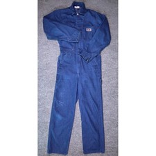 Vintage Big Mac Denim Coveralls Mens 38L Blue Workwear Utility Jumpsuit