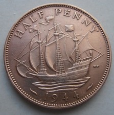 1944 HALFPENNY HIGHLY POLISHED