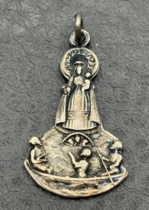 VTG Sterling SILVER 925 OUR LADY RELIGIOUS MEDAL RARE PENDANT Charm Christian