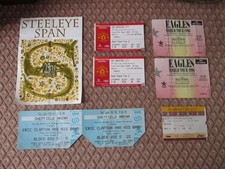 concert and football tickets used eagles eric clapton steeleye span man u