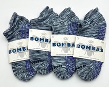4 pairs Bombas Men's Gripper Athletic Ankle Socks Cushion Size Large blue