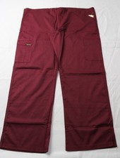 Landau Women's Solid ProFlex 5-Pocket Scrub Cargo Pant WR4 Burgundy Large NWT